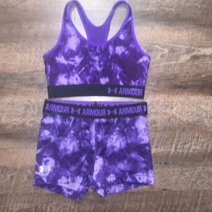 Under Armour Exercise Workout Purple Tie Dye Set Size XS No Size Tags